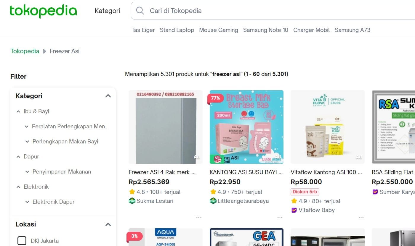 Rekomendasi Tempat Membeli Freezer ASI Secara Online